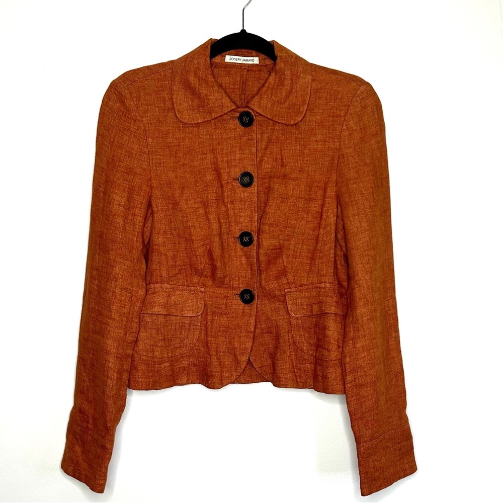 Joseph Janard Burnt orange linen blazer size 4